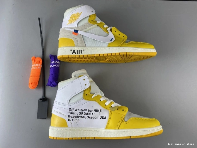 Reps LUCY NRG Off-White Dark Jordan Powder White AQ0818-149 x Yellow-Cone Air 1 0717